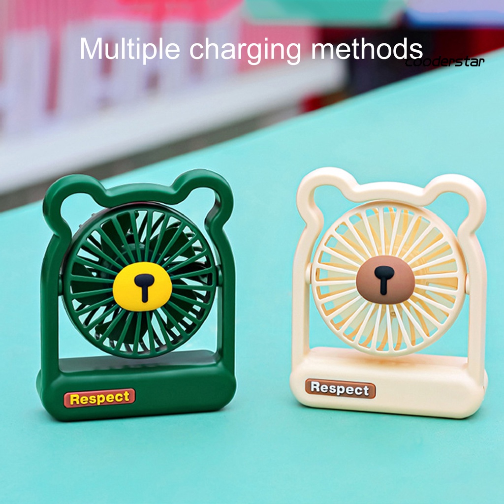 Quạt Làm Mát Cầm Tay Sạc USB Hình Gấu Dễ Thương Cho Học Sinh