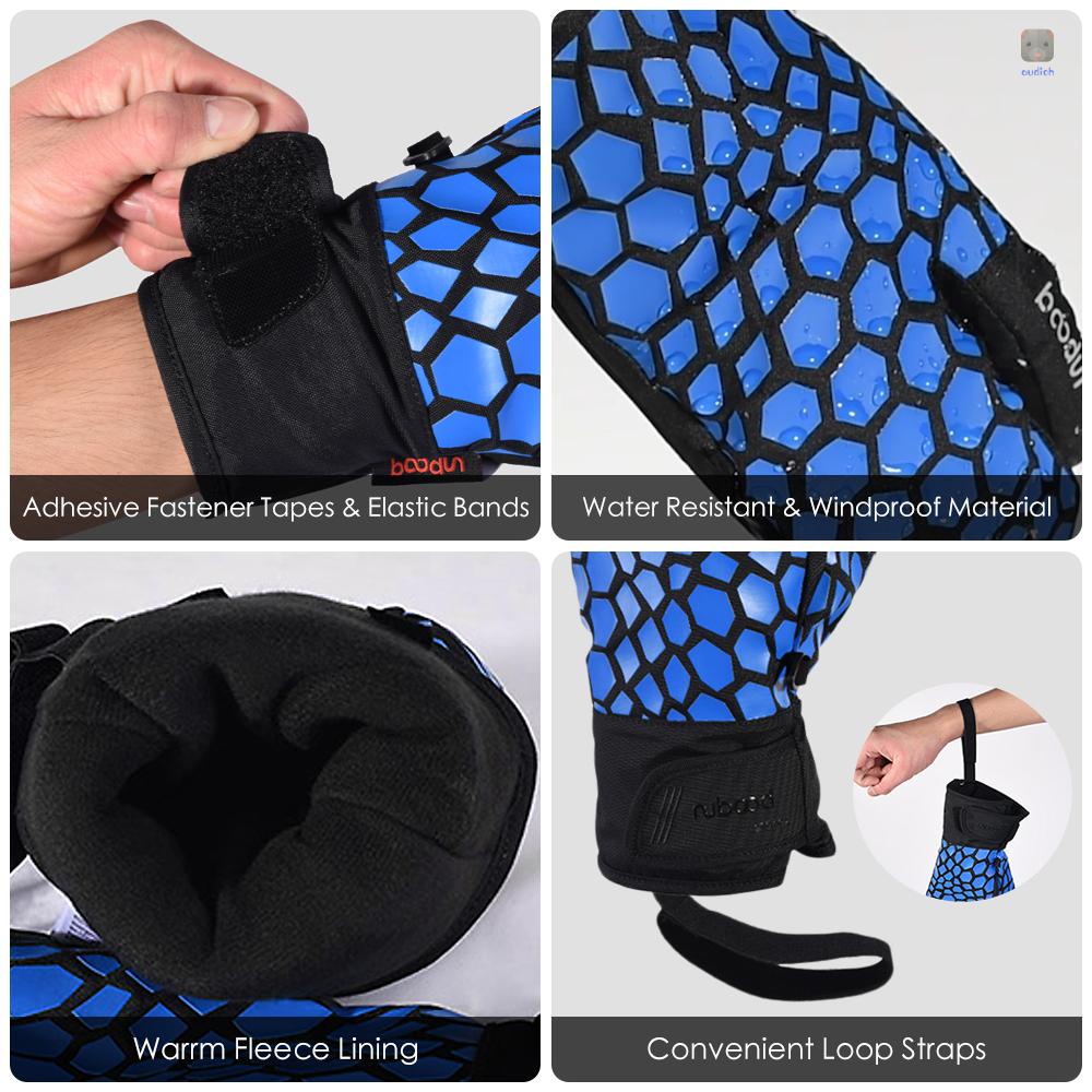 Găng Tay Trượt Tuyết Dây Rút Có Thể Chạm Màn Hình Cảm Ứng Giữ Ấm Mùa Đông Cho Nam Nữ