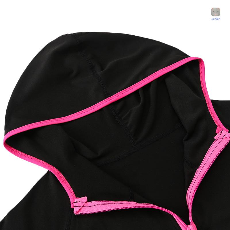 Áo Khoác Thể Thao Tay Dài Có Nón Khóa Kéo Nhanh Khô Thời Trang Cho Nữ