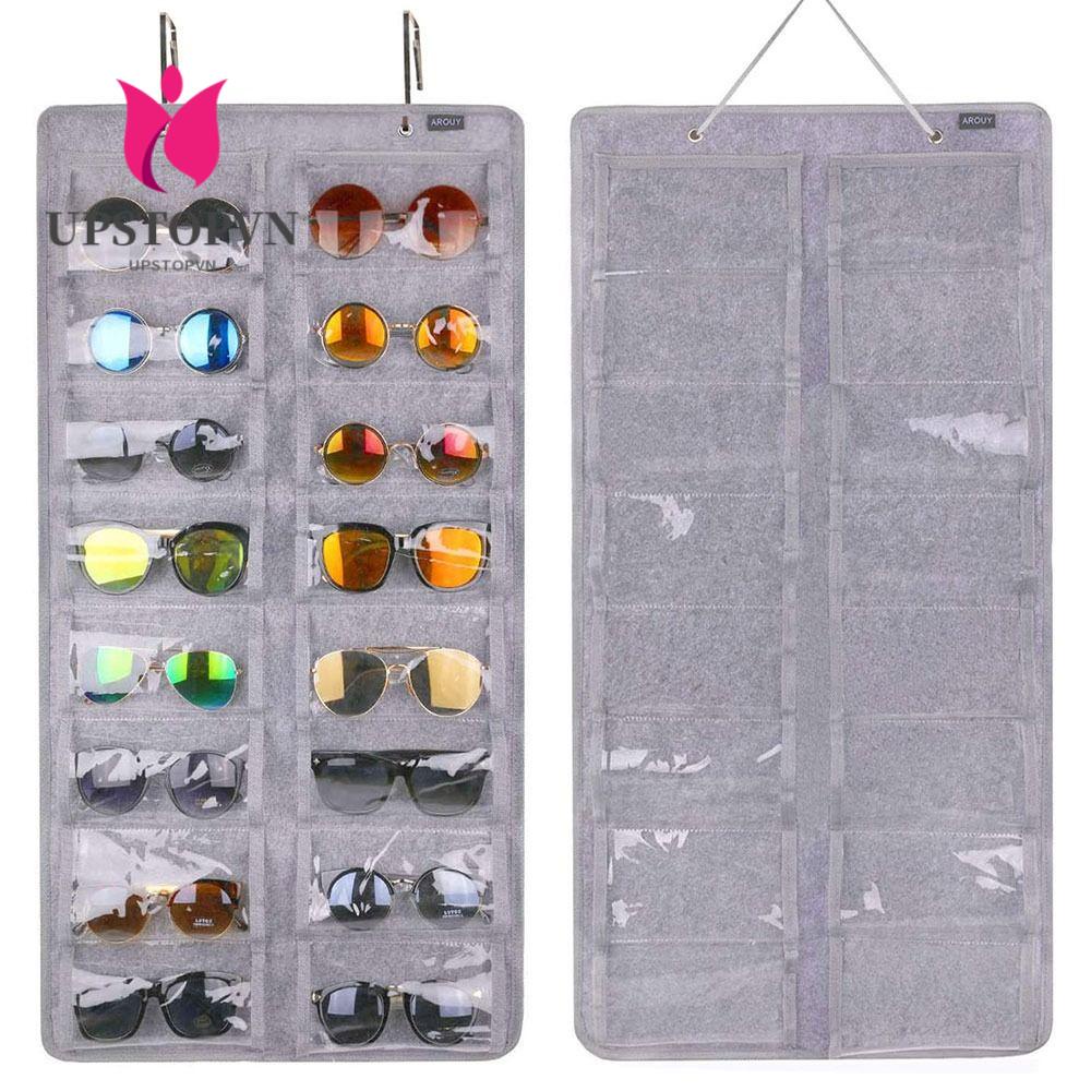 Giá Đỡ Mắt Kính 16 Ngăn Kèm Móc Treo Chống Bụi Tiện Lợi