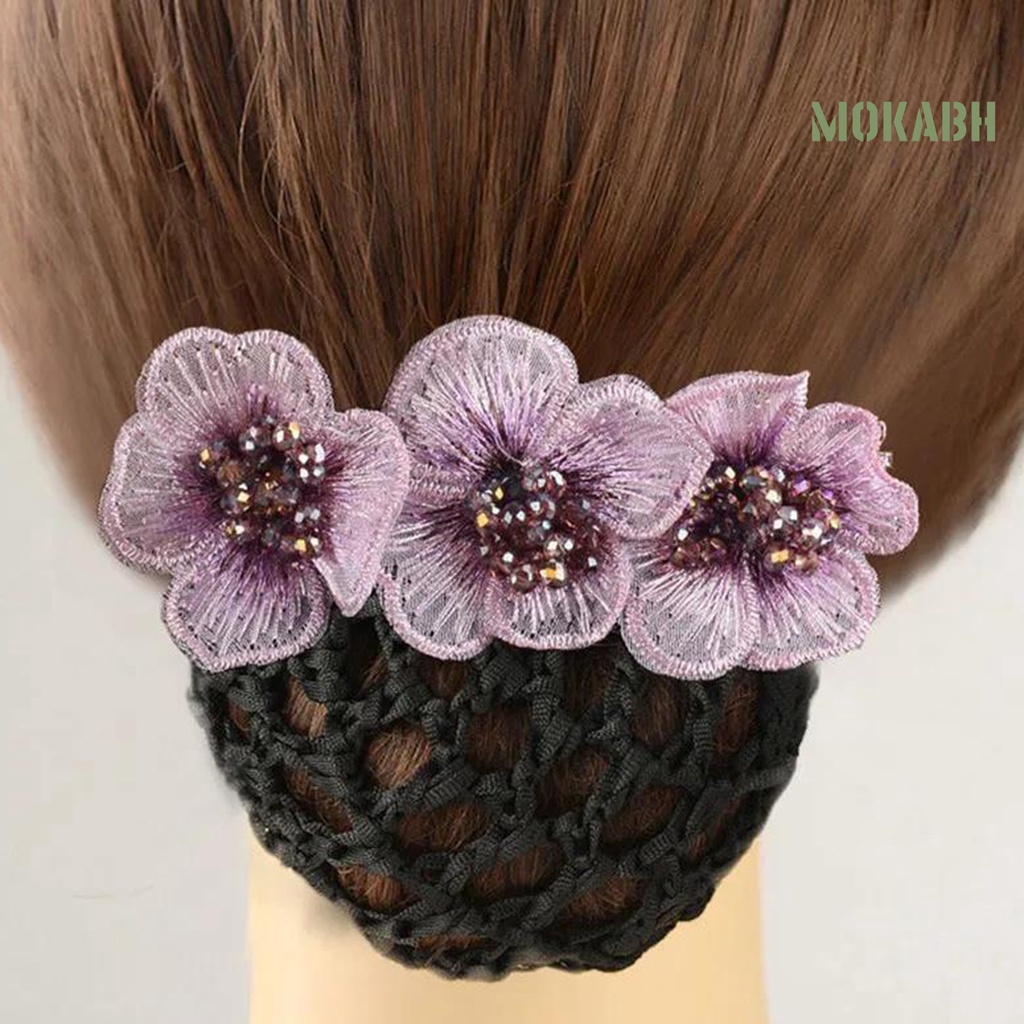 [Mok Abh] Băng Đô Lưới Co Giãn Chống Trượt Trang Trí Tóc Y Tá Cho Nữ