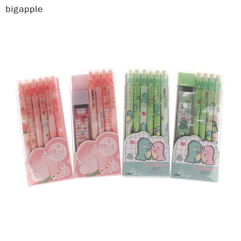 1 Set Bút Chì Bấm Ngòi 0.5MM In Hình Hoạt Hình Đáng Yêu