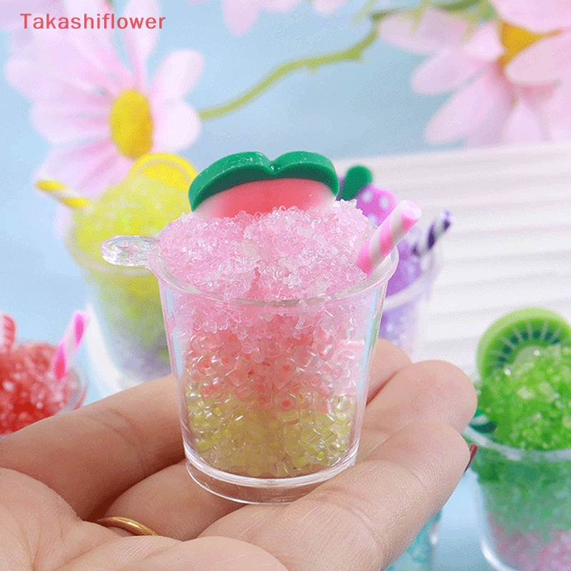 (Takashiflower) Móc Khóa Hình Bát Cốc Smoothie 3D Bằng Nhựa Resin Phát Quang