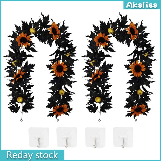 Vòng Hoa Hướng Dương / Bí Ngô / Lá Phong Nhân Tạo Treo Trang Trí Lễ Tạ Ơn Halloween
