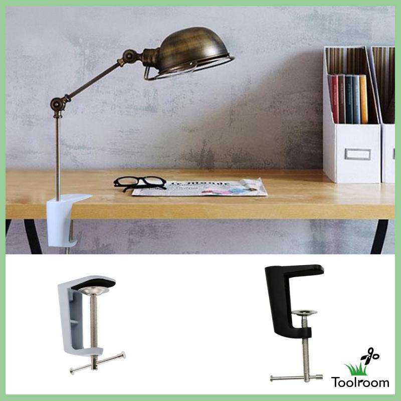 Giá Đỡ Kẹp Đèn Bàn Bằng Kim Loại Màu Trắng Có Thể Điều Chỉnh