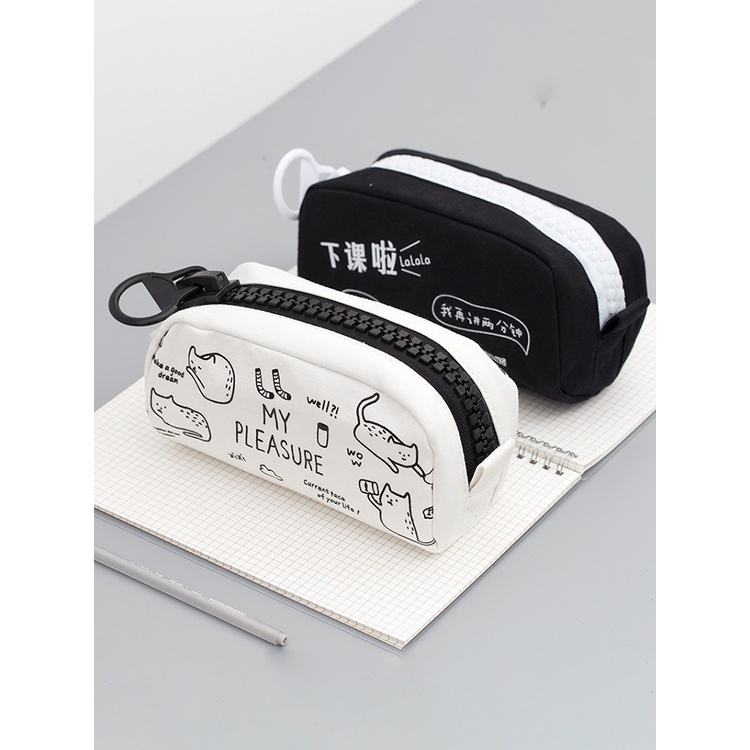 Bóp Viết Khóa Kéo In Hình Mèo Dễ Thương