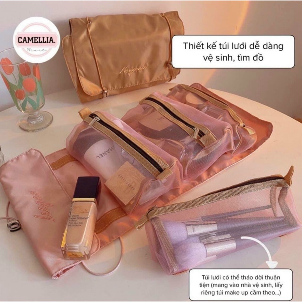 Túi Mỹ Phẩm 4 Ngăn Cuộn Tròn