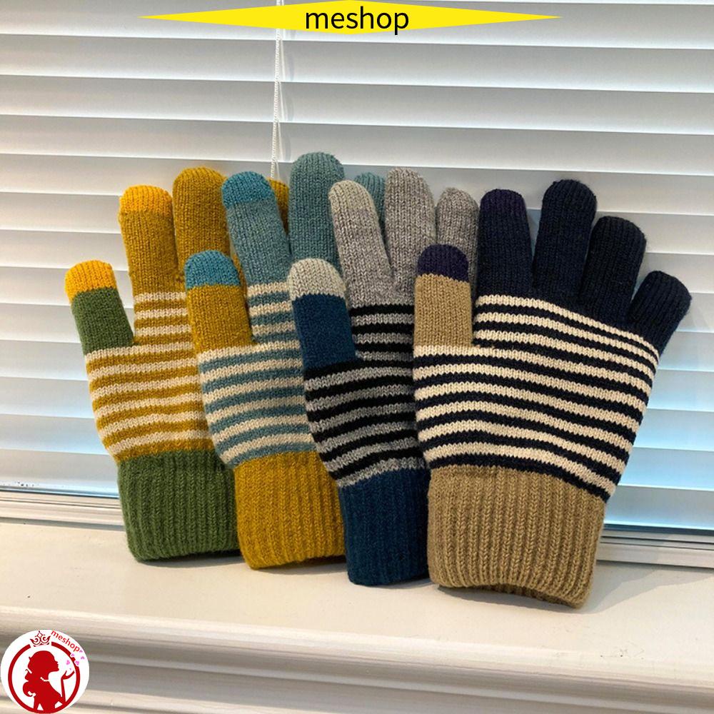 Găng Tay Dệt Kim Dày Dặn Phủ Toàn Diện Thời Trang Mùa Đông