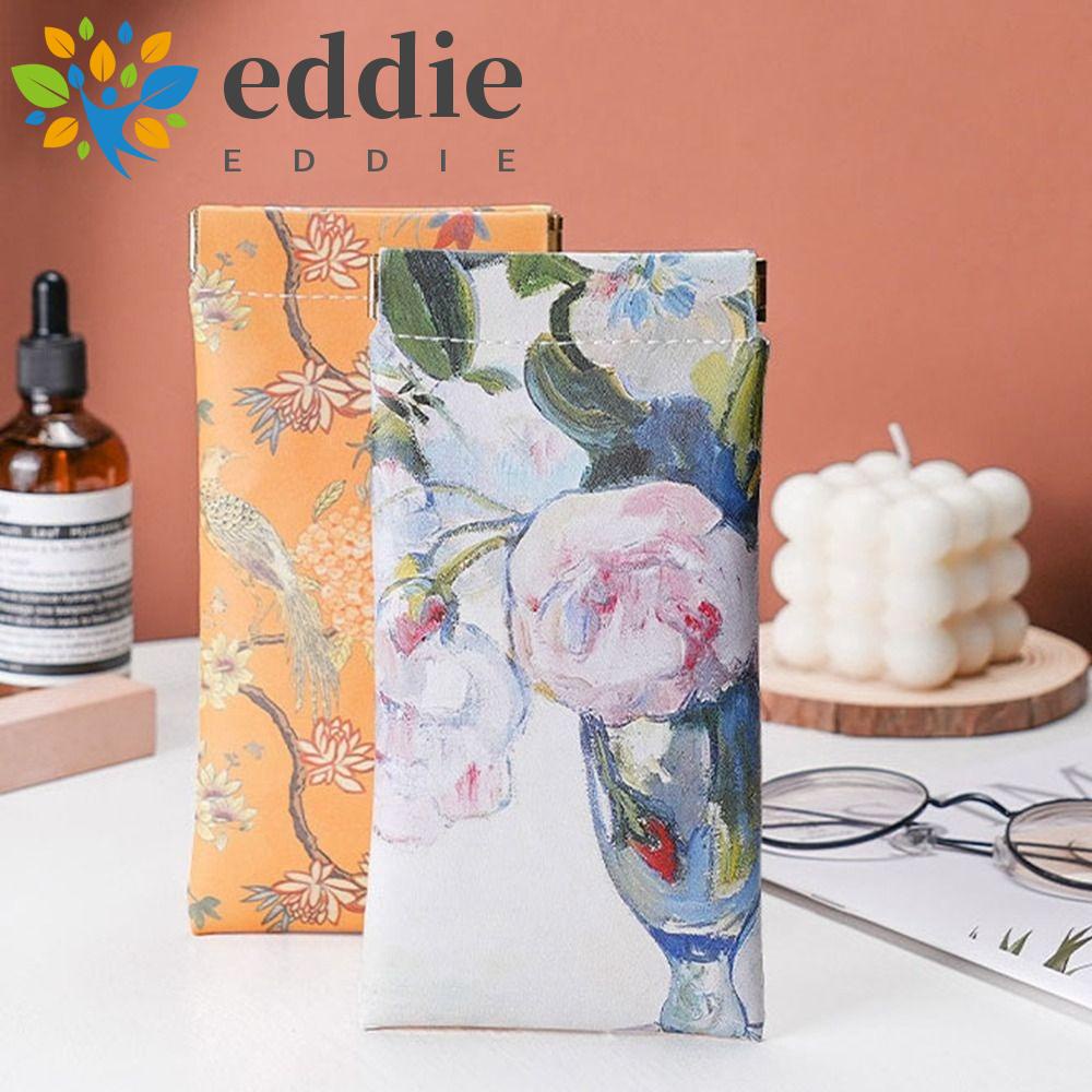 Hộp Đựng Bảo Vệ Mắt Kính Cầm Tay 26 Edie Họa Tiết Hoa Sơn Dầu Tự Động Đóng Kín Ốp