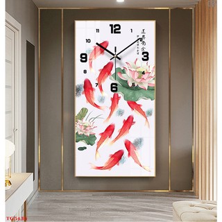 Tranh đồng hồ treo tường cửu ngư quần hội - tranh tráng gương tri ân thầy cô 20/11