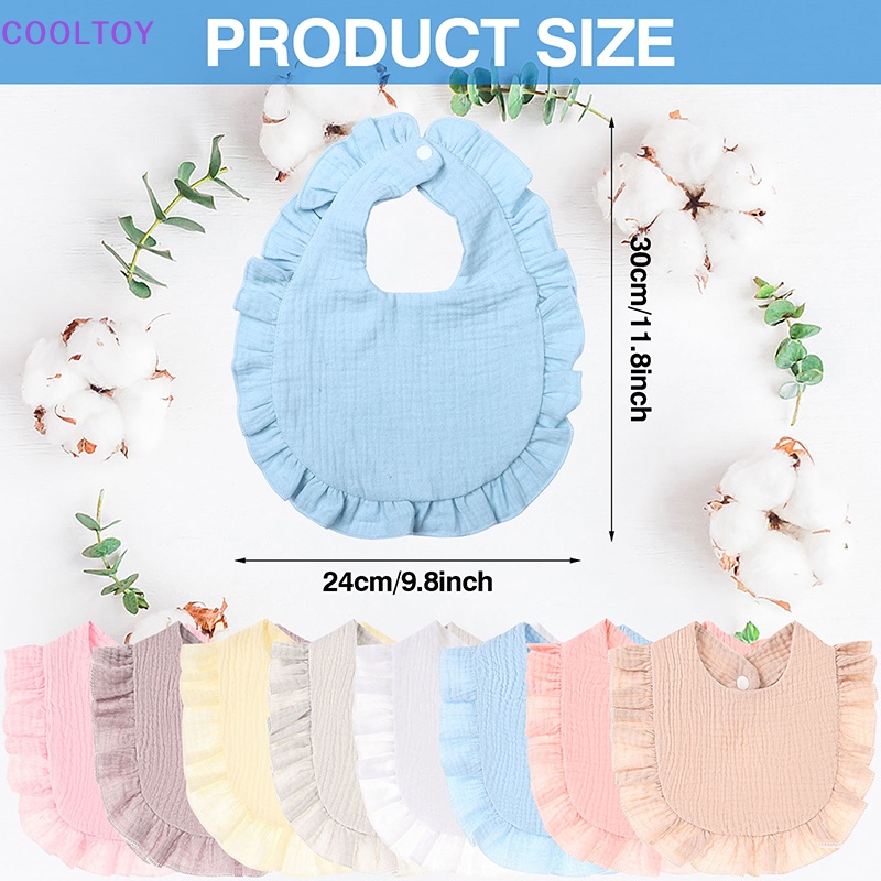 1 Yếm Ăn Vải Cotton Mềm Phối Ren Có Thể Điều Chỉnh Cho Bé