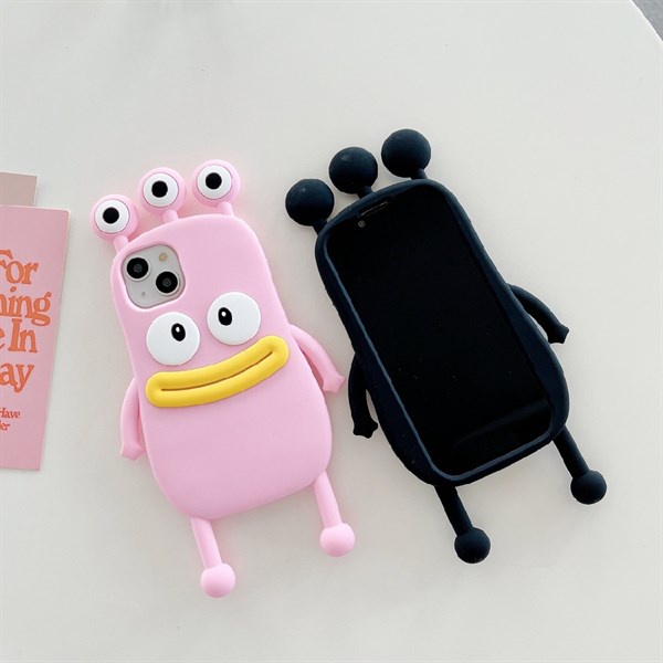 Ốp lưng iPhone silicon full viền hình con vịt 3 mắt cute chống sốc