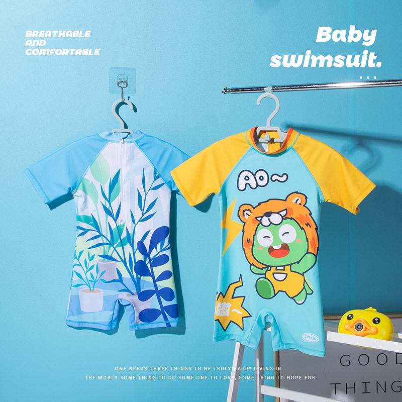 Bộ Đồ Bơi Một Mảnh Mau Khô In Họa Tiết Khủng Long Hoạt Hình Thời Trang Mùa Xuân 2023 Dành Cho Bé Trai