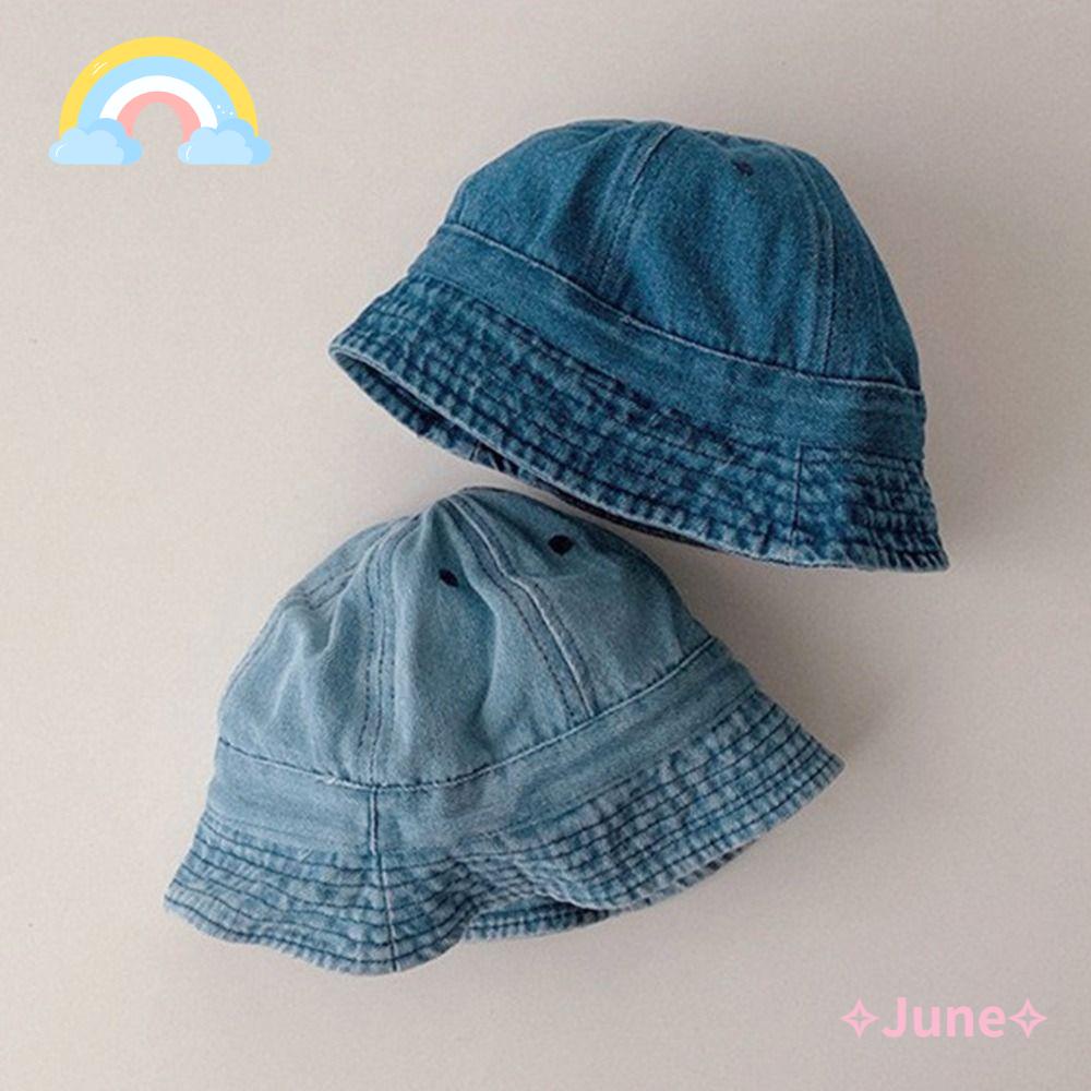 Mũ Bucket Chất Liệu Denim Dễ Thương Xinh Xắn Dành Cho Bé Trai Và Bé Gái