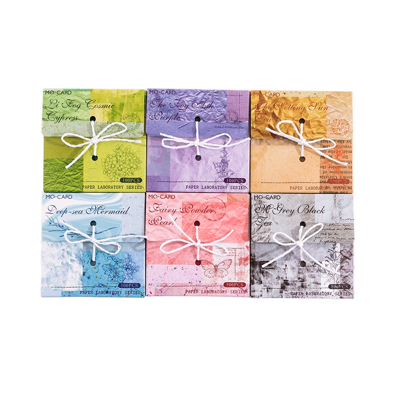 Bộ 100 Giấy Ghi Chú Họa Tiết Vintage Trang Trí Sổ Tay / Nhật Ký diy