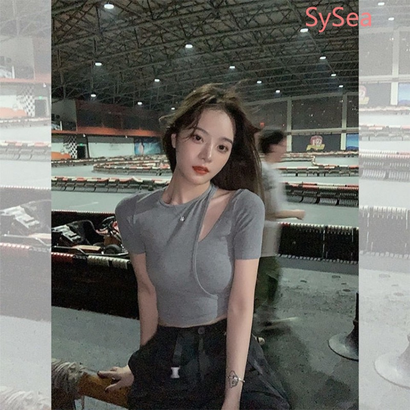 Áo Kiểu Trễ Vai Dáng Ôm Thời Trang Mùa Hè Phong Cách Hàn Quốc Quyến Rũ Cho Nữ