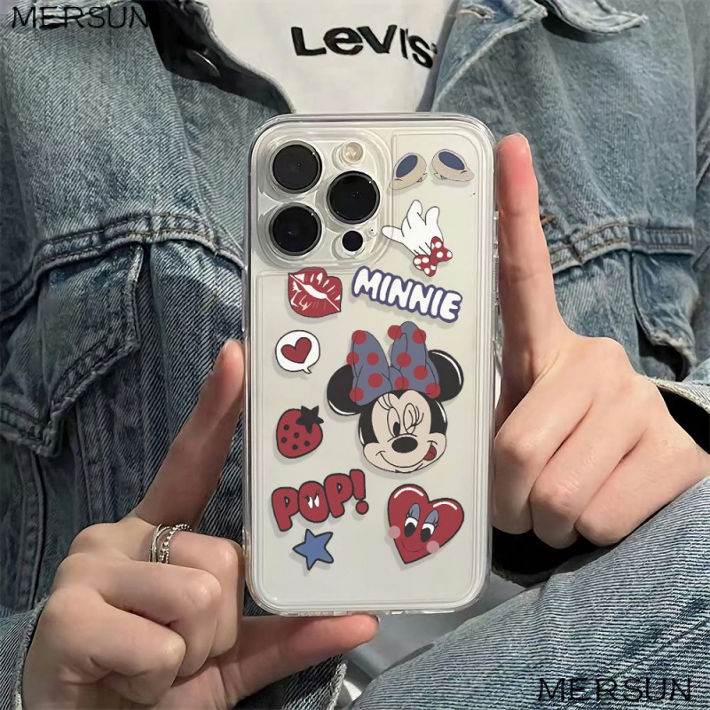 ✅Ốp Điện Thoại Dẻo Họa Tiết Hoạt Hình Minnie Dễ Thương Chống Sốc Cho Iphone1211Max 13plus 6In14Pro 78