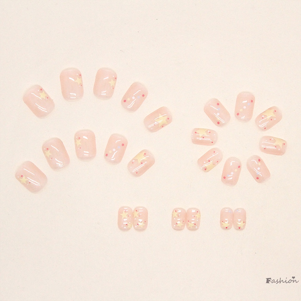 Móng Tay Giả Màu Hồng Trong Mờ Ngọt Ngào Lâu Trôi Cho Nữ