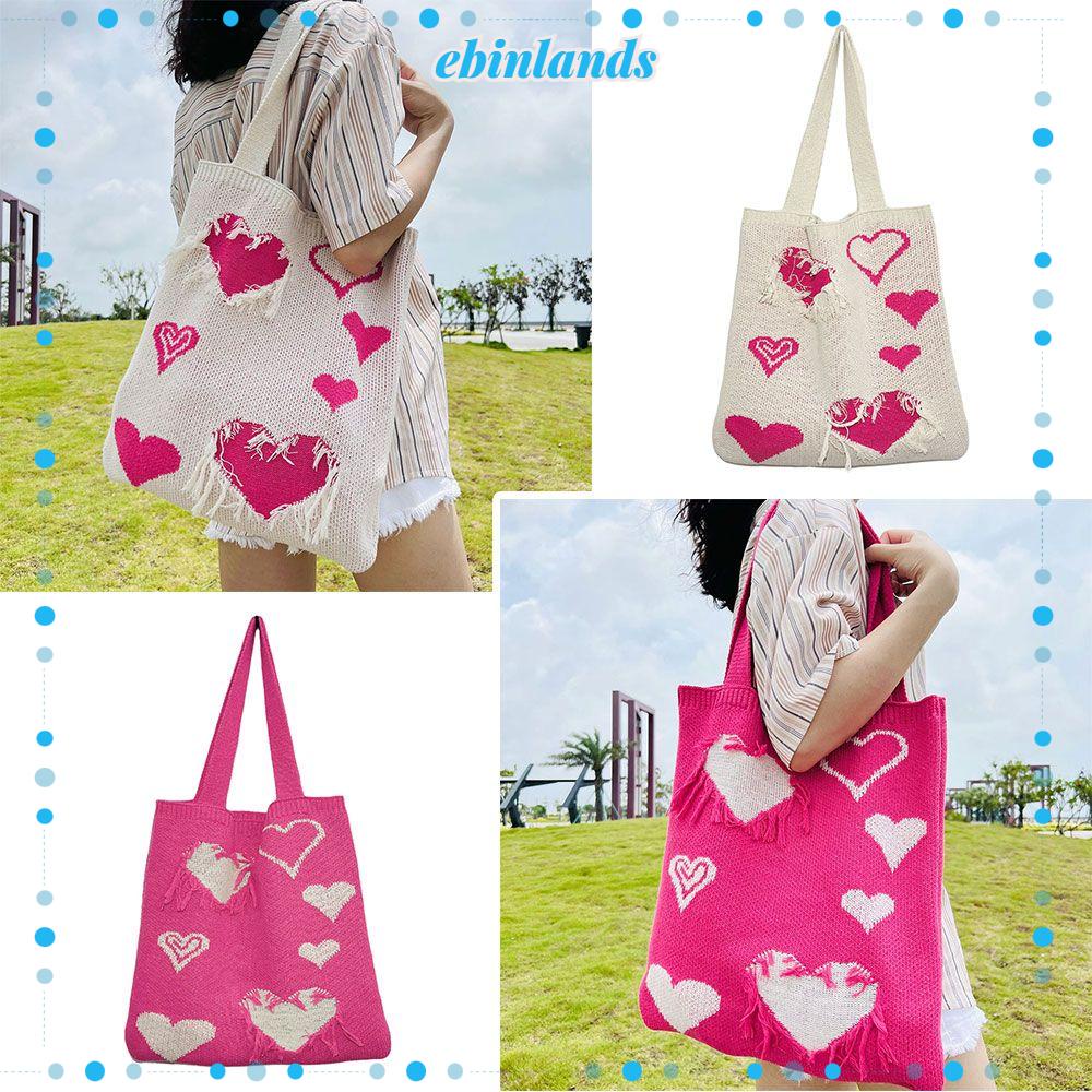 Túi Đeo Vai Đan Móc Rỗng Sức Chứa Lớn Phong Cách Châu Âu Cho Nữ