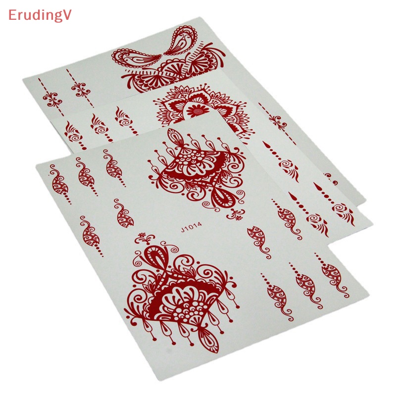 Hình Xăm Tạm Thời Henna Màu Đỏ Họa Tiết Hoa Mandala Mehndi Bảo Vệ Cơ Thể Chống Thấm Nước Cho Nữ