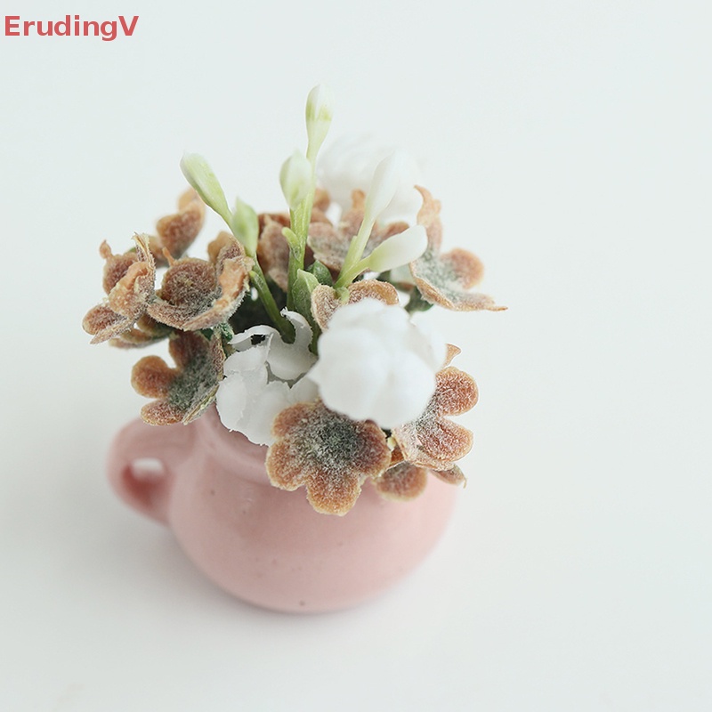 Chậu Hoa 1 / 12 Dùng Trang Trí Nhà Búp Bê Màu Sắc Ngẫu Nhiên