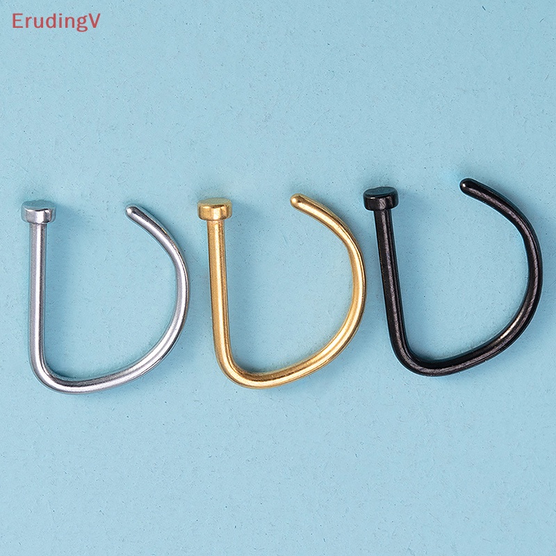 Bộ 3 Khuyên Mũi 18G Hình Chữ D Bằng Thép Không Gỉ