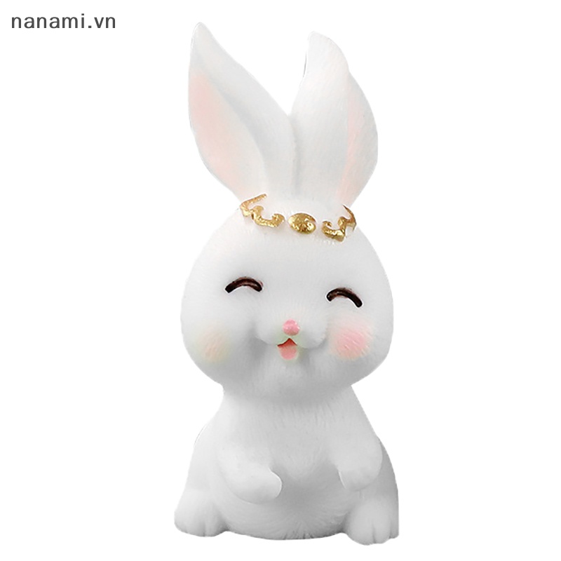 Tượng Thỏ Cung Hoàng Đạo Năm Mới Mini Phong Cách Trung Hoa Trang Trí Tiểu Cảnh