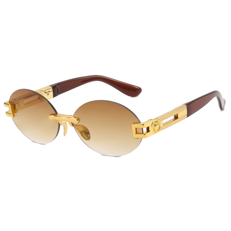 Kính Mát Hình oval Không Gọng Mới Cho Nam Nữ