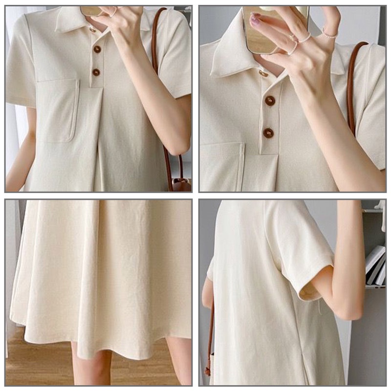 Đầm Bầu Tay Ngắn Cổ polo Thời Trang Mùa Hè