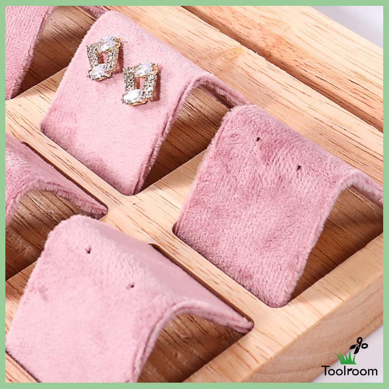 Khay Đựng Trang Sức Bằng Gỗ Màu Hồng Kích Thước 15.3x9.2x9inch