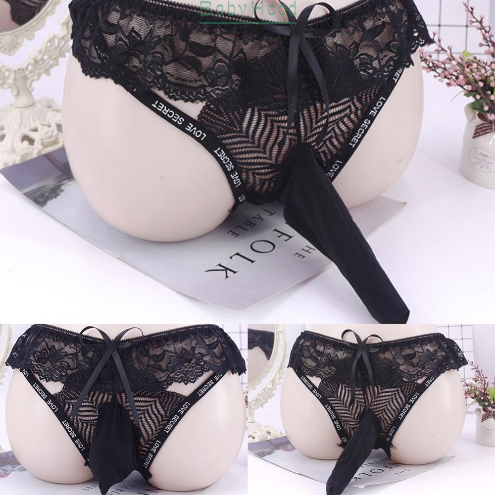 Men\'s Brief Lingerie Low Rise Male Mens Panties Sexy Sheer Lace Solid#BBHOOD