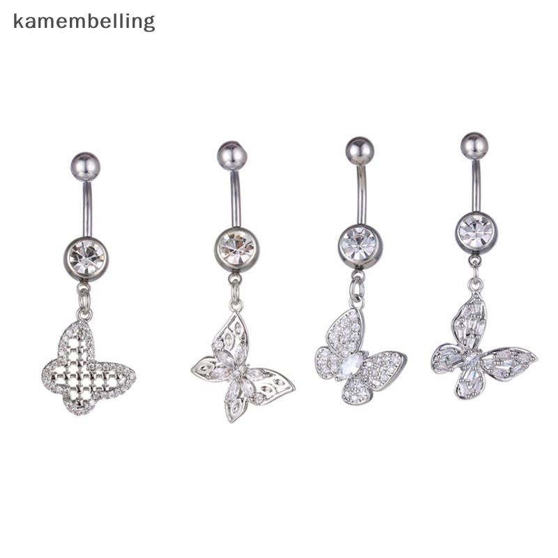 Khuyên Rốn Hình Bướm Bằng Đồng Đính Đá Zircon Thời Trang