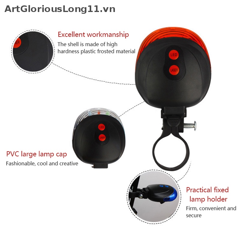 Đèn LED Cảnh Báo An Toàn Gắn Đuôi Xe Đạp Chống Nước