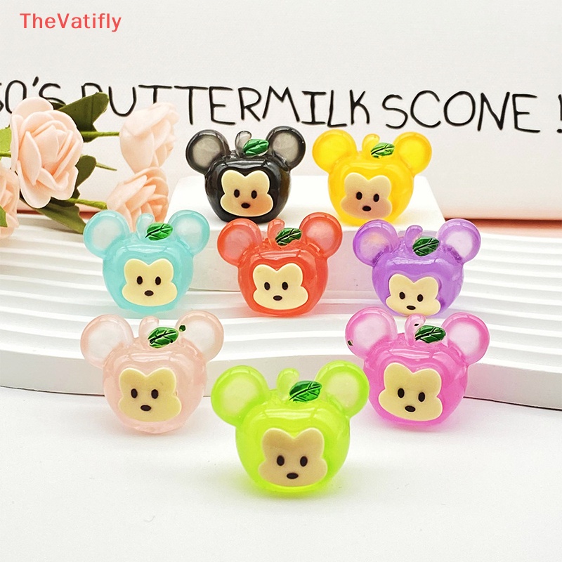 [Thevalifly] Set 2 Mặt Dây Chuyền Nhỏ Bằng Resin Phát Quang Hình Động Vật Hoạt Hình Dễ Thương Ch
