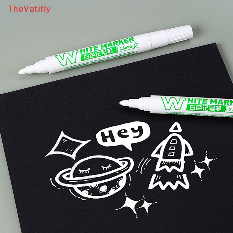 1 / 3 Bút Lông Màu Trắng Ngòi 3mm Chống Thấm Nước