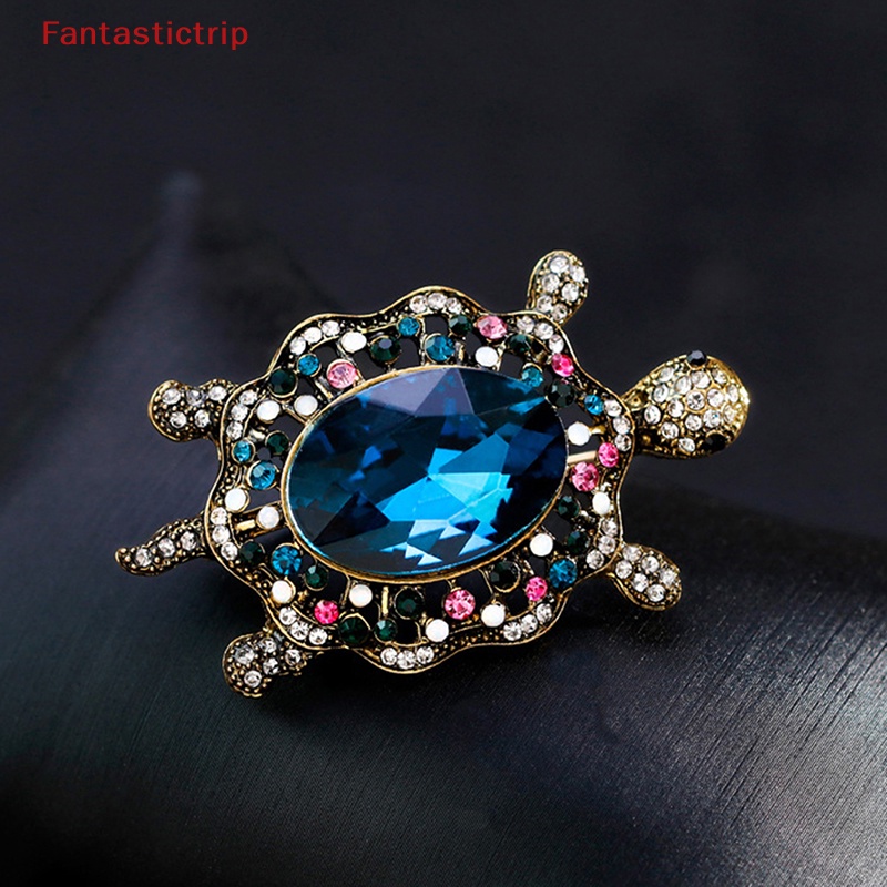 Ghim Cài Áo Hình Rùa Biển Đính Đá Nhân Tạo Thời Trang Cho Nữ