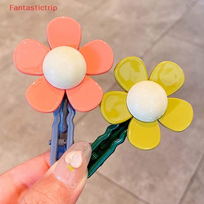Set 2 Kẹp Tóc Hình Bông Hoa Xinh Xắn Cho Bé Gái Mới