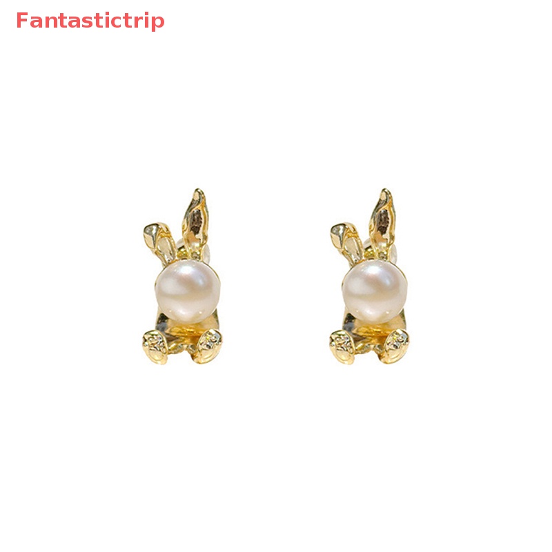 Bông Tai Hình Thỏ Đính Ngọc Trai Thời Trang Dành Cho Nữ