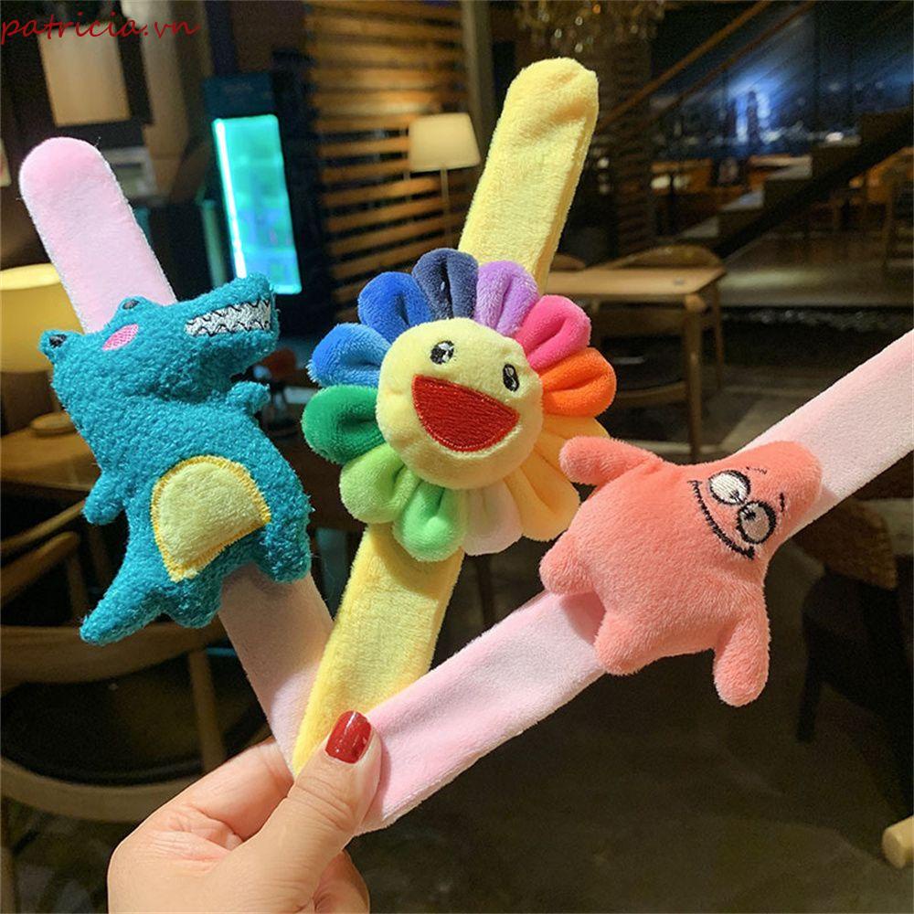 Vòng Đeo Tay Nhồi Bông Mềm Mại Họa Tiết Cá Mập Stitch Gấu Trúc Đáng Yêu Dành Cho Trẻ