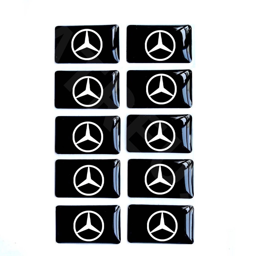 Bộ 10 Huy Hiệu 3D Trang Trí Công Tắc Cửa Sổ Xe Hơi Mercedes Benz EQE EQC W207 W211 W205 W212 W204 W220 W206 W124 W213 W218 W222