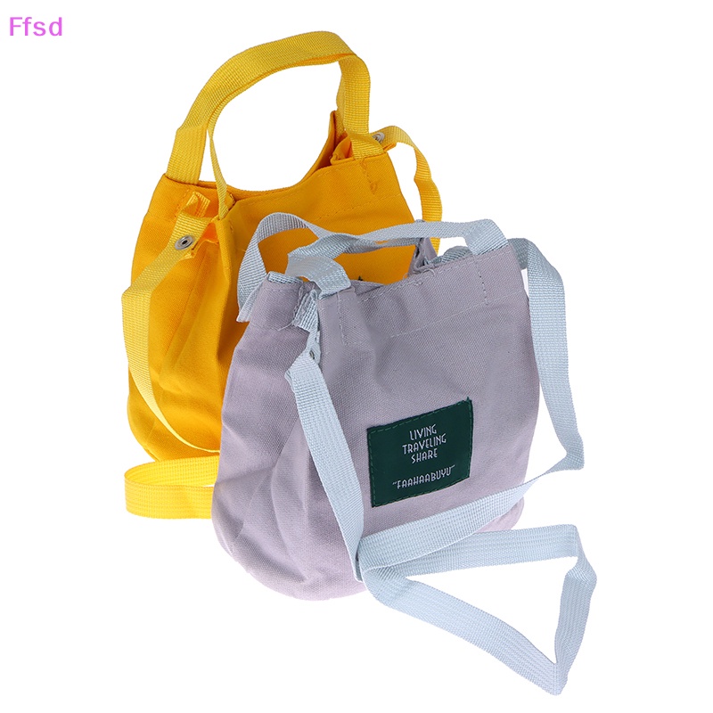 {Ffsd} Túi Đeo Vai Canvas Sức Chứa Lớn In Chữ Thời Trang Cho Nữ * Bán Chạy