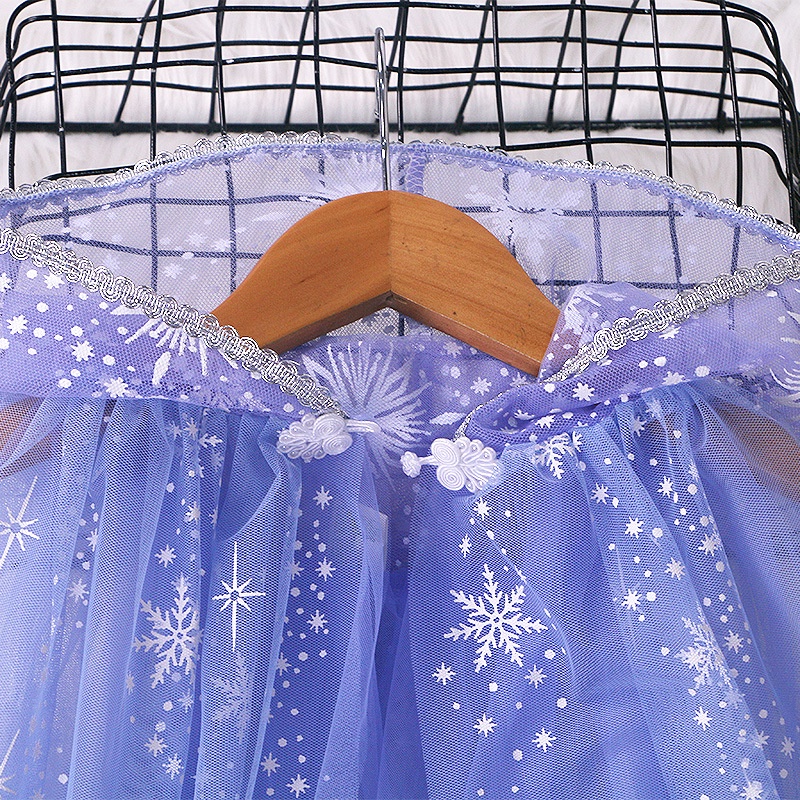 Áo Choàng Hóa Trang Công Chúa Elsa Phối Lưới Đính Kim Sa 9 Màu Tùy Chọn Cho Bé Gái Dịp Halloween / Giáng Sinh /