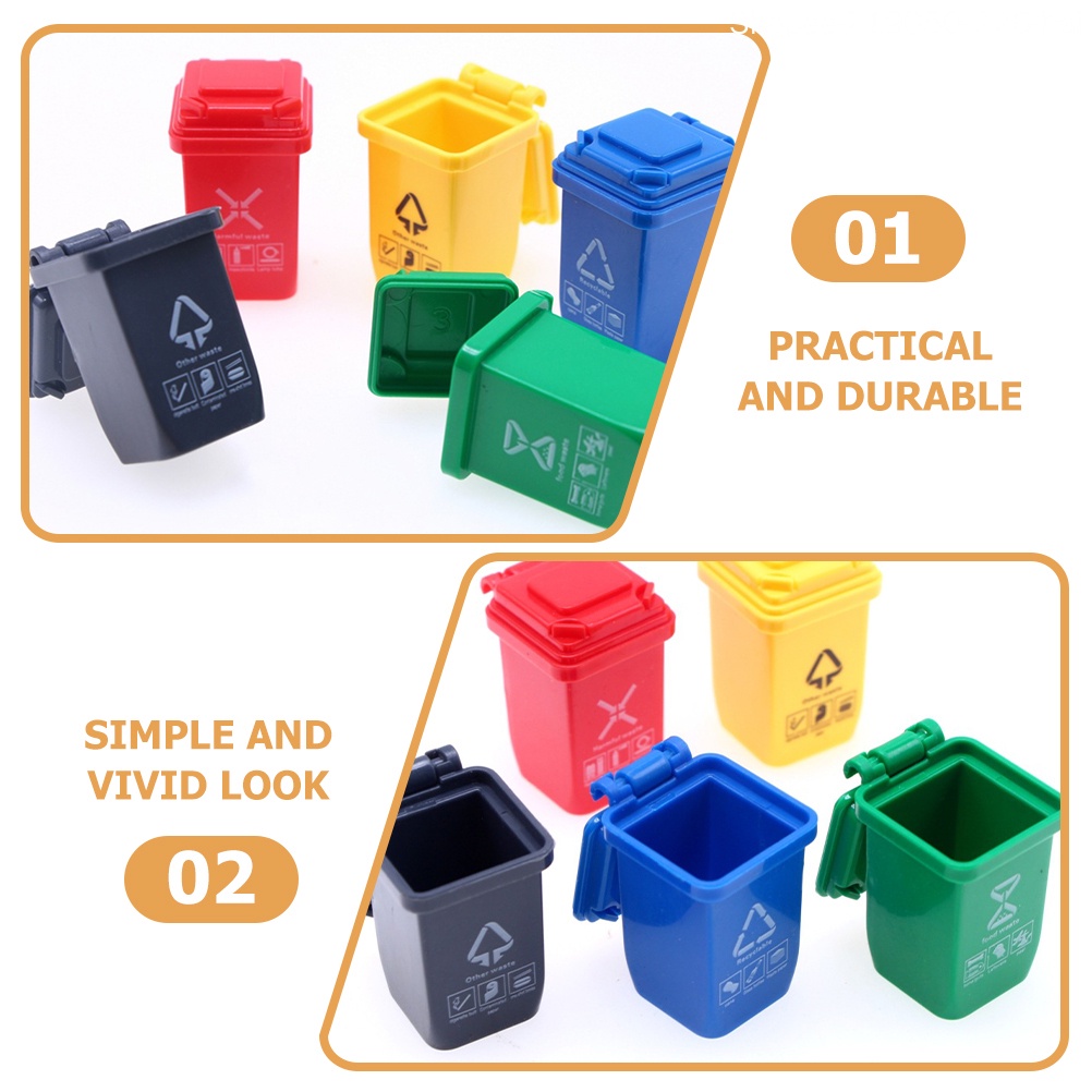 Set 5 Thùng Rác Mini Đồ Chơi Cho Nhà Búp Bê