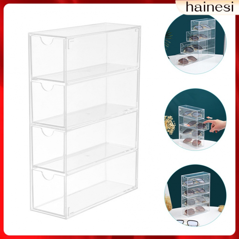 Hộp Nhựa Nhiều Tầng Xếp Chồng Trưng Bày Mắt Kính / Trang Sức Để Bàn