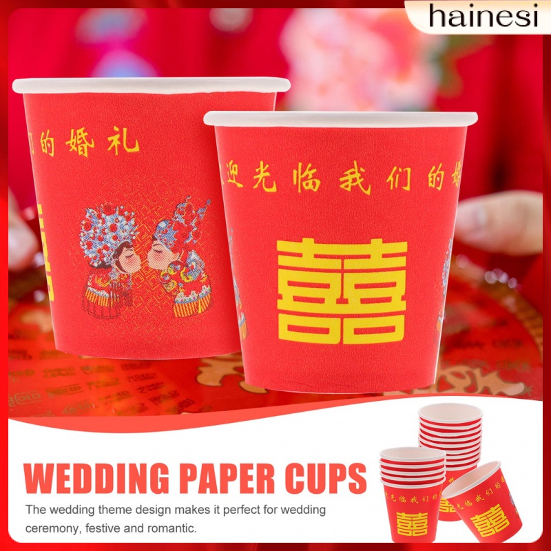 Set 100 Cốc Giấy Uống Rượu 2 Tầng Đứng Phong Cách Trung Hoa