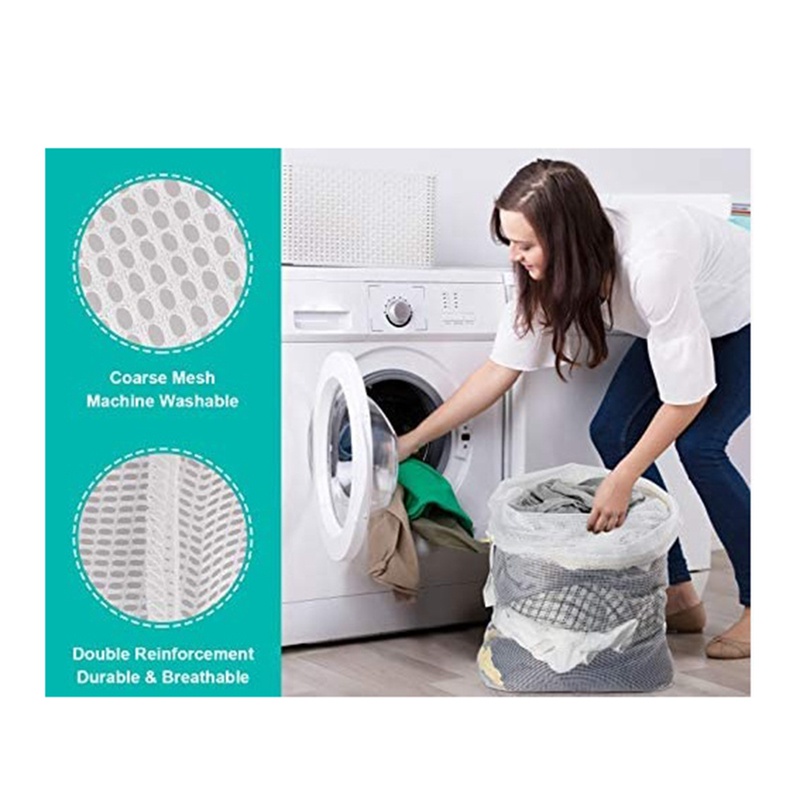 Set 5 Túi Lưới Giặt Đồ Có Dây Đeo Vai Kích Thước 60cmx90cm