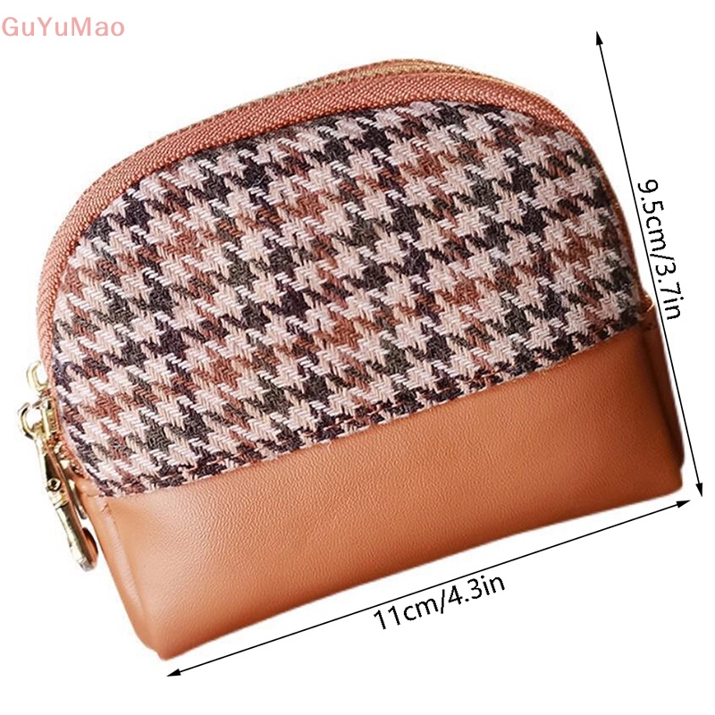 [cxGUYU] Ví Đựng Tiền Xu / Chìa Khóa Bằng Vải Hai Dây Kéo Đôi Phong Cách Vintage PRTA