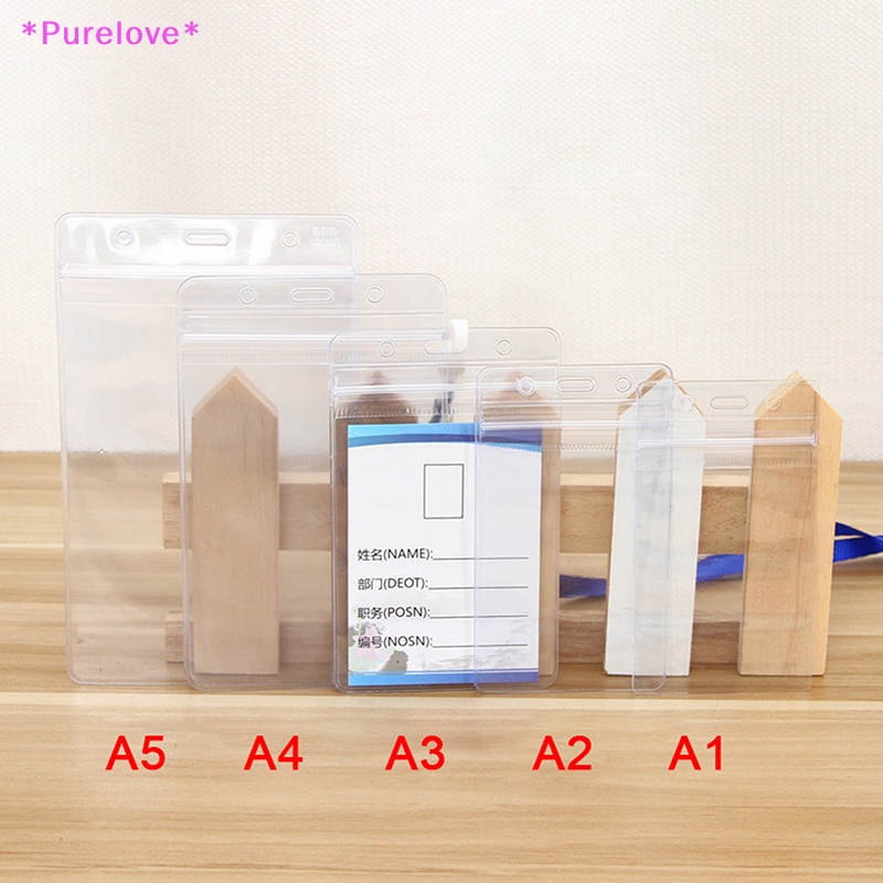 Set 10 Túi Đựng Thẻ ID / Thẻ ID Đeo Trước Ngực Mềm Bóng Trong Suốt Chống Thấm Nước