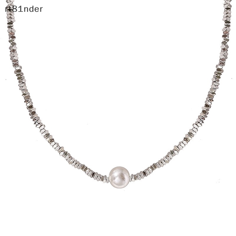 Rt Vòng Cổ Choker Màu Bạc Đính Ngọc Trai Lấp Lánh Thời Trang Cho Nữ