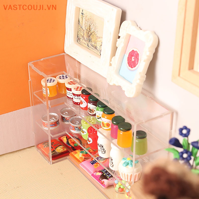 Mô Hình VASTJI Tủ Đựng Bánh Trưng Bày Tỉ Lệ 1: 12 Trang Trí Nhà Búp Bê